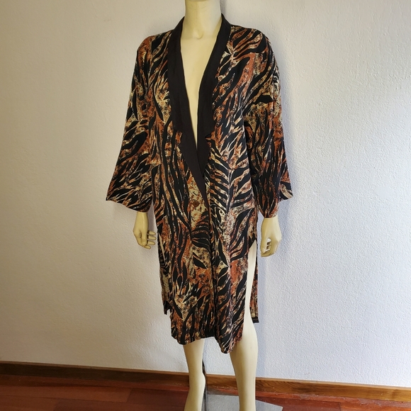 VINTAGE 80s Animal Print Duster - Picture 9 of 9